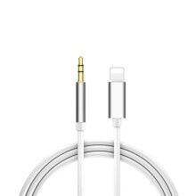 Lightning to AUX 3.5mm adapter car silver 1m