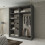 MN Furniture (Grey, 180cm) Double Sliding Doors Mirrored Wardrobes 2