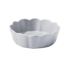 Ceramic Pet Bowl Flower Design Anti-Spill White