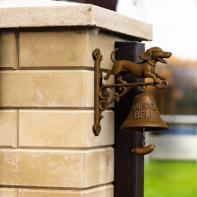 Dog Welcome Doorbell Cast Iron Resin Wall Hanging Bell