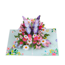Carte de vœux 3D pour la fête des mères avec fleurs et effet de déploiement