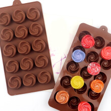 Moule à chocolat 3D en forme de rose, flexible, sans BPA, 15 cavités