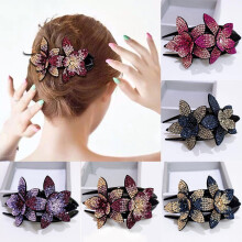 Pince à cheveux vintage en strass pour cheveux épais