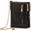 Women's blue leather RFID bifold wallet with wristlet chain 1