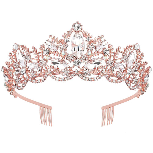 Tiara prateada com strass para mulheres e meninas (1 peça)