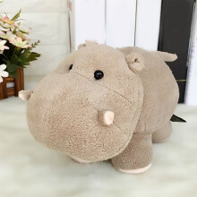 Nijlpaard knuffel set van zacht pluche speelgoed grijs