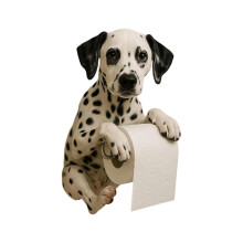 Porta-papel higiênico de parede com estampa de cachorro em 3D (1 unidade)