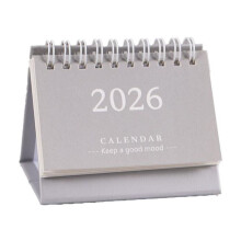 Mini calendrier de bureau 2026, fait main en anglais simple