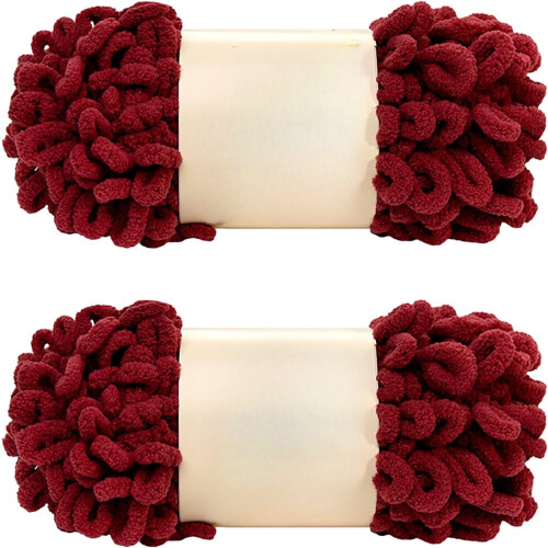 Polyester chenille pluizig garen 200 g 2 stuks