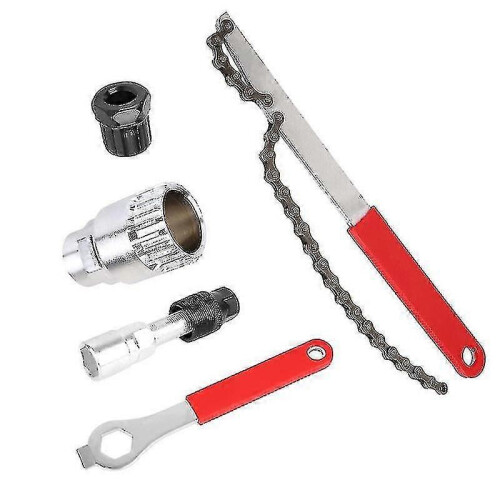 Chain Whip Cassette Removal Tool Kit with Crank Extractor Freewheel Spanner