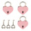 Mini Metal Heart Padlock with Key 3-Pack Pink 1