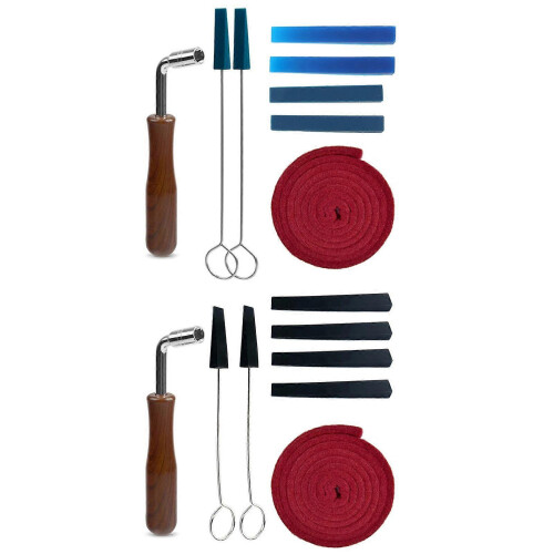 Piano Tuning Wrench Hammer Mutes Kit 8pcs Pack for Apprentice Pro Tuners Black