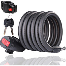 Key-Operated Bicycle Lock Spiral Anti-Theft Cable High Security Bike Scooter