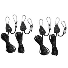 4PCS Pulley Rope Tent Lift Clip Carabiner Canoe Bow Tail Rope Camping Tensioner Supplies