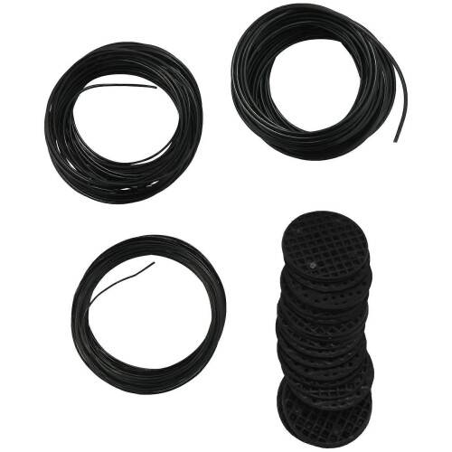 Black Bonsai Wire Set with Flower Pot Hole Mesh Pad