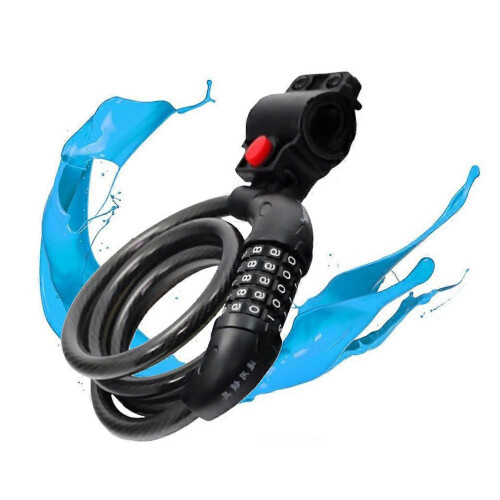 Cycle Cable Lock Motorcyclists Security Locking Black Color 120cm Size 1Pack