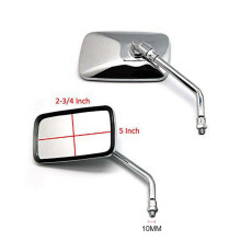 2Pcs HD Square Sport Side Mirror for Shadow VT1100/750/600/VF750/Magna750 Silver