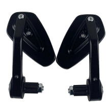 Motorcycle Handlebar End Mirror 7/8in 22mm Custom Smoke Blue Lens