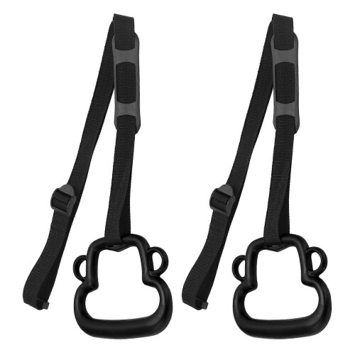 1Pair Kids Pull Up Rings with Adjustable Straps 331lb Capacity Black