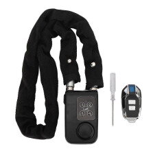 Moto Remote AntiTheft Vib Alarm Waterproof StainlessSteel Password Cable Lock Black