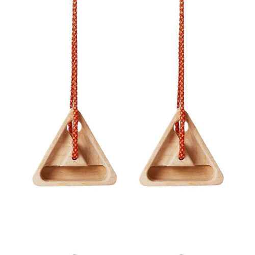 2 Pack Triangular Wood Climbing Fingerboard 3 Multi-Depth Pockets for Finger Arm Workout