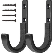 Lot de 2 supports muraux métalliques pour fusil, pistolet, carabine, arc et flèche, noir Shwy