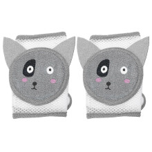2Pcs Baby Cartoon Knee Pads Breathable Grey Protection -N
