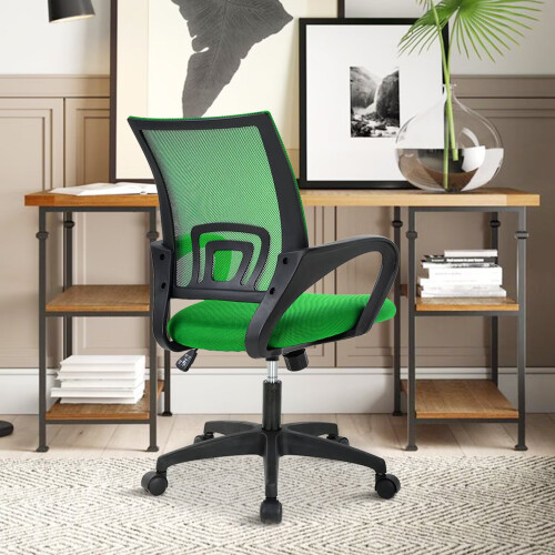 Ergonomic Office Chair Green Adjustable Height with Armrests