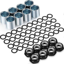 Kit de 56 pièces pour trucks de skateboard avec entretoises, écrous d'axe et bagues de vitesse (haoyi)