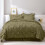 Olive Green King Comforter Set 7 Pieces Pintuck 6