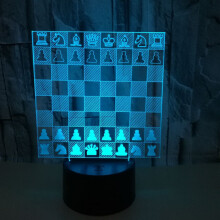 Glow In The Dark Chess Board 3D Optical Lamp Cool Desk Decor Gamer Present