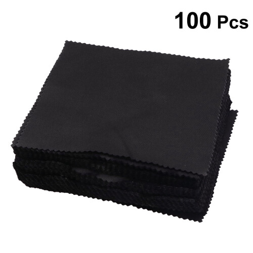 Glasses Cloth for Screens Black Double-Sided 100 Pcs 2
