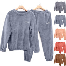 Herrpyjamasset i fluffig korallfleece, 2 delar