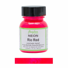 (Rio Red) Angelus Neon Leather Paint for Sneaker Customs and Shoes 1oz