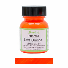 (Lava Orange) Angelus Neon Leather Paint for Sneaker Customs and Shoes 1oz