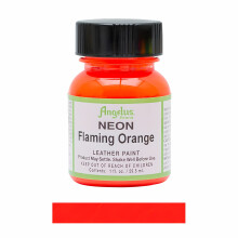 (Flaming Orange) Angelus Neon Leather Paint for Sneaker Customs and Shoes 1oz