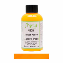 (Sunset Yellow) Angelus Neon Leather Paint for Sneaker Customs and Shoes 4oz