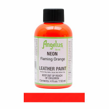 (Flaming Orange) Angelus Neon Leather Paint for Sneaker Customs and Shoes 4oz