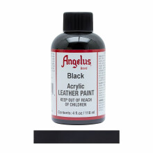 (Black) Angelus Leather Paint for Sneaker Customs and Shoes 4oz