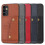 PC leather flip wallet case for A24 5G, light brown 5