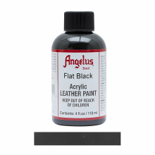 (Flat Black) Angelus Leather Paint for Sneaker Customs and Shoes 4oz