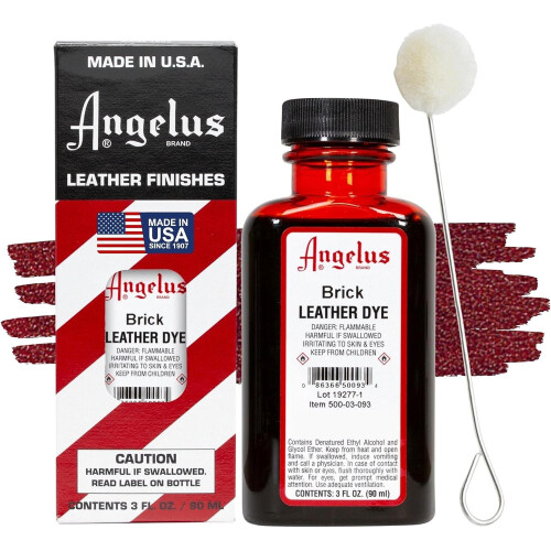 (Brick) Angelus Leather Dye - Permanent Deep Penetrating Colour Change 3oz