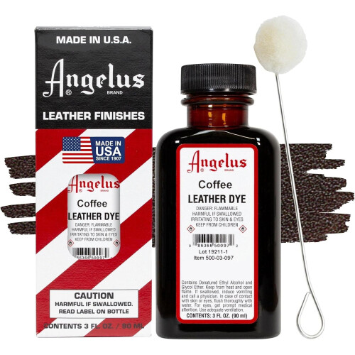 (Coffee) Angelus Leather Dye - Permanent Deep Penetrating Colour Change 3oz