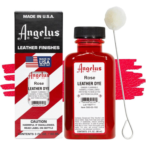 (Rose) Angelus Leather Dye - Permanent Deep Penetrating Colour Change 3oz