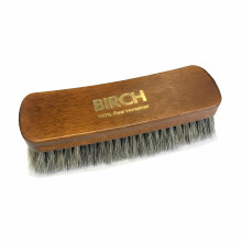 (Grey) BIRCH MAXI Horsehair Brush - Extra Large for Shoes and Boots 20cm