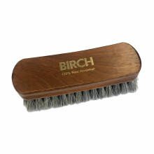 (Grey) BIRCH Horsehair Brush Medium - For Boot and Shoe Polish Application 15cm