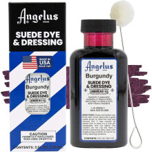(Burgundy) Angelus Suede Dye and Dressing - Restore and Protect Delicate Suede 3oz