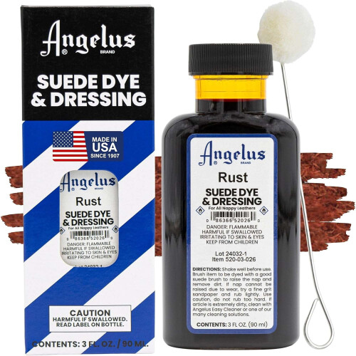 (Rust) Angelus Suede Dye and Dressing - Restore and Protect Delicate Suede 3oz
