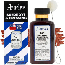 (Tan) Angelus Suede Dye and Dressing - Restore and Protect Delicate Suede 3oz