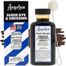 (Dark Brown) Angelus Suede Dye and Dressing - Restore and Protect Delicate Suede 3oz